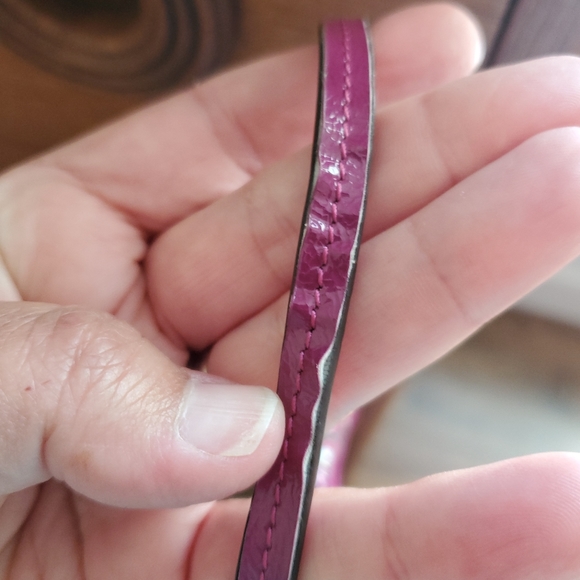 Coach Raspberry Pink Sequin Logo Satin Wristlet - Picture 5 of 9